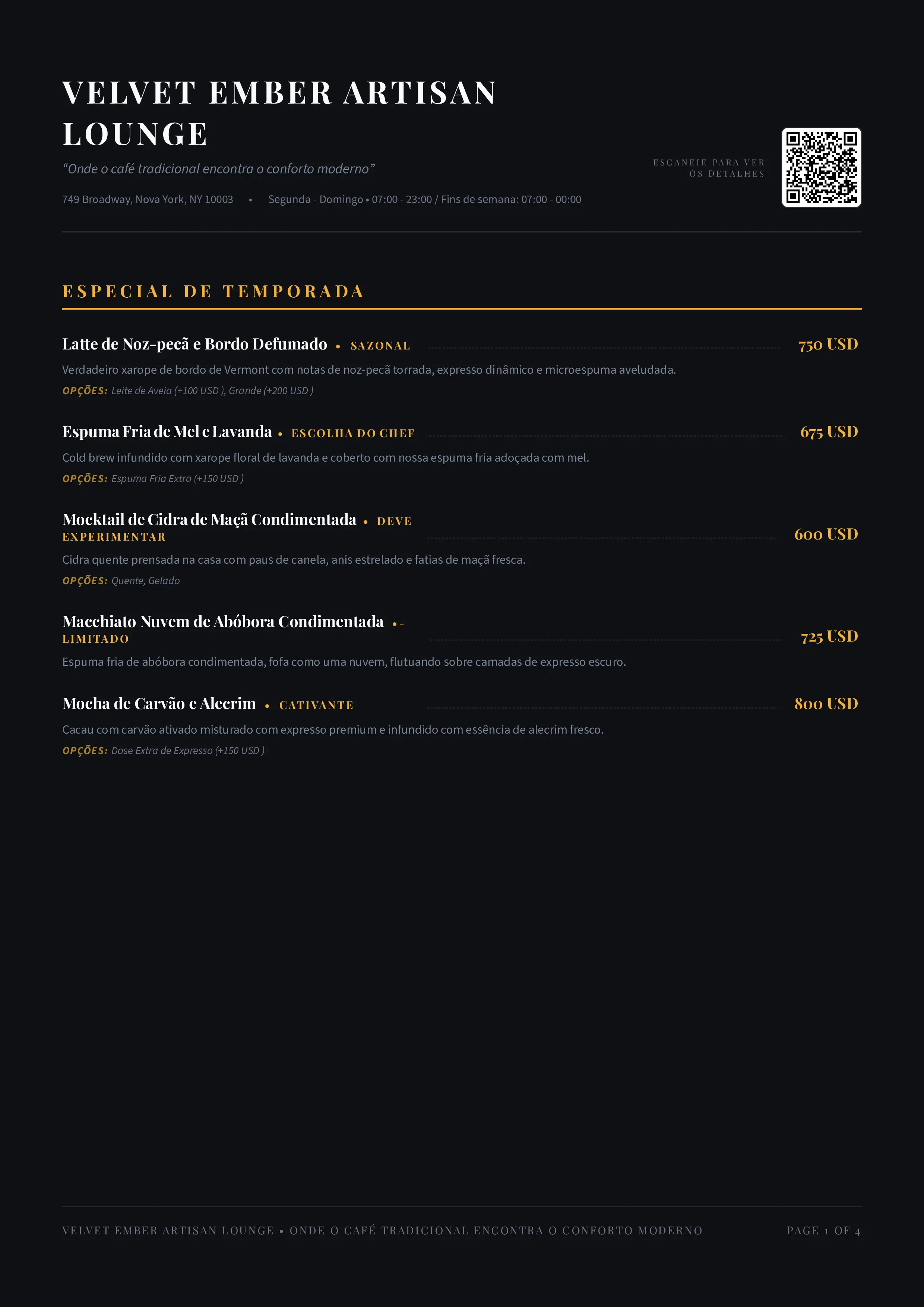 Menu Page 1